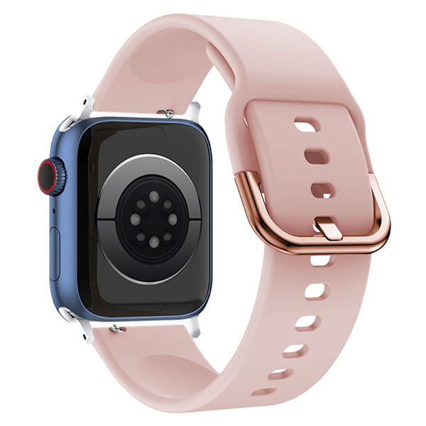 Blødt Silikonarmbånd Apple Watch Series 10 46mm Rosa