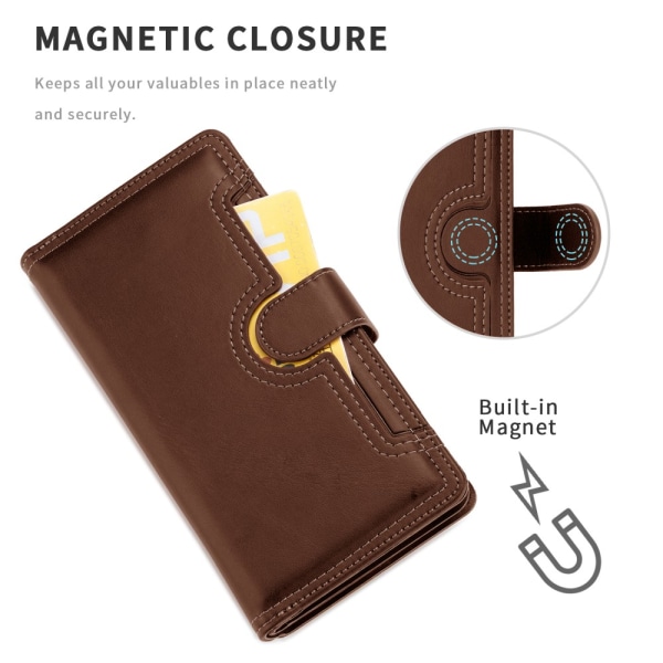 Plånboksfodral Läder Multi-Slot iPhone 12/12 Pro Brun