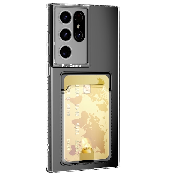 Samsung Galaxy S23 Ultra läpinäkyvä kuori korttipaikalla