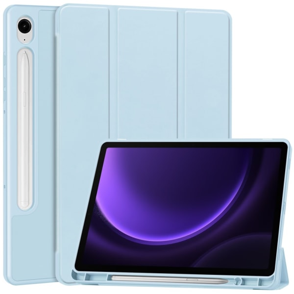Samsung Galaxy Tab S9 FE -kotelo, kolminkertainen kynäpidike, sininen