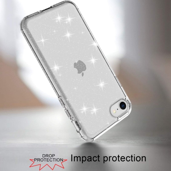 Cover Glittery Powder Design iPhone 7/8/SE Klar