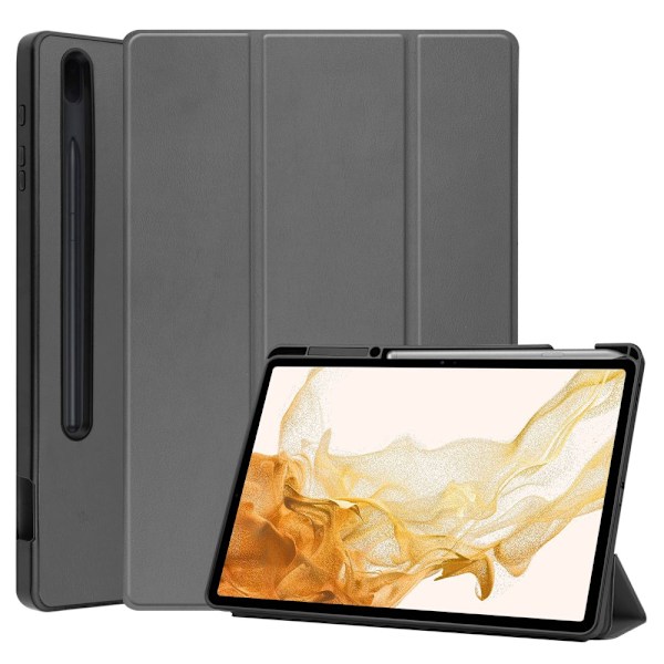 Fodral Tri-Fold Galaxy Tab S7 Plus/S8 Plus 12.4 Med S Pen-hållar