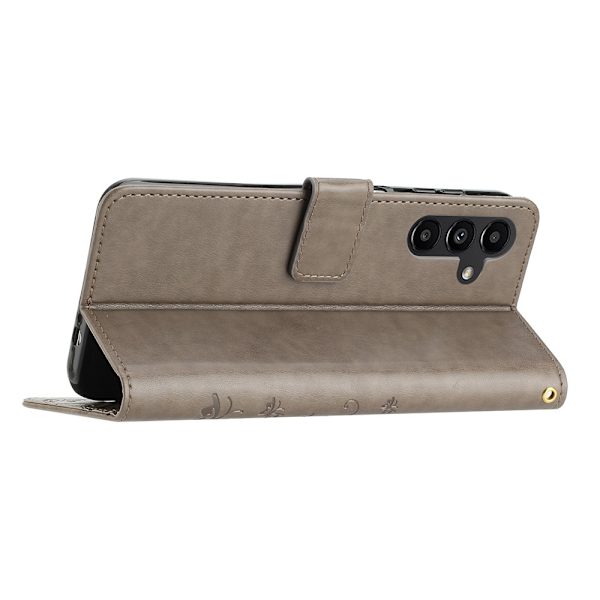 Läderfodral Fjärilar Samsung Galaxy A54 Grå