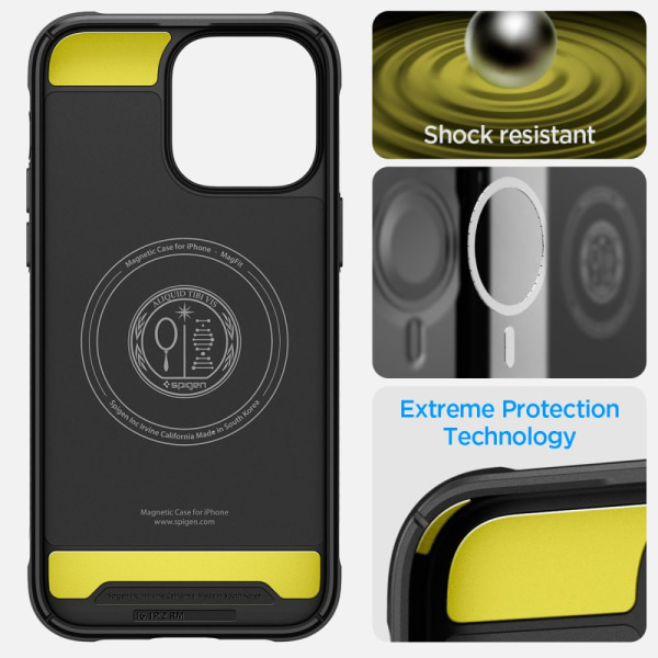 Spigen iPhone 14 Pro Max -kotelo Rugged Armor Mag Black