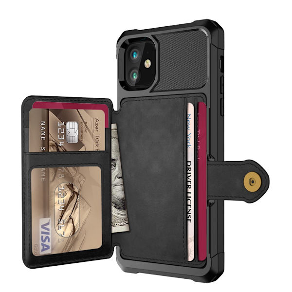 Monikäyttöinen lompakkokotelo iPhone 11 - Musta