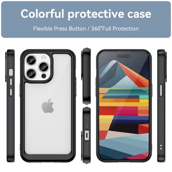 Hybrid Edge Skal iPhone 15 Pro Max Svart