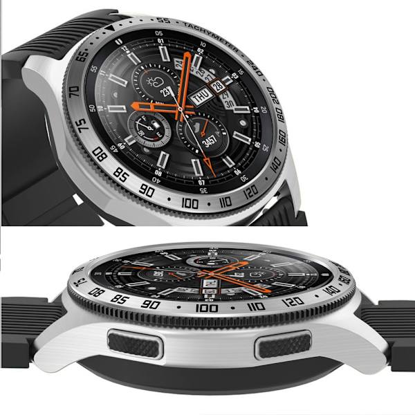 Bezel Ring Galaxy Watch 46mm Sølv/Sort