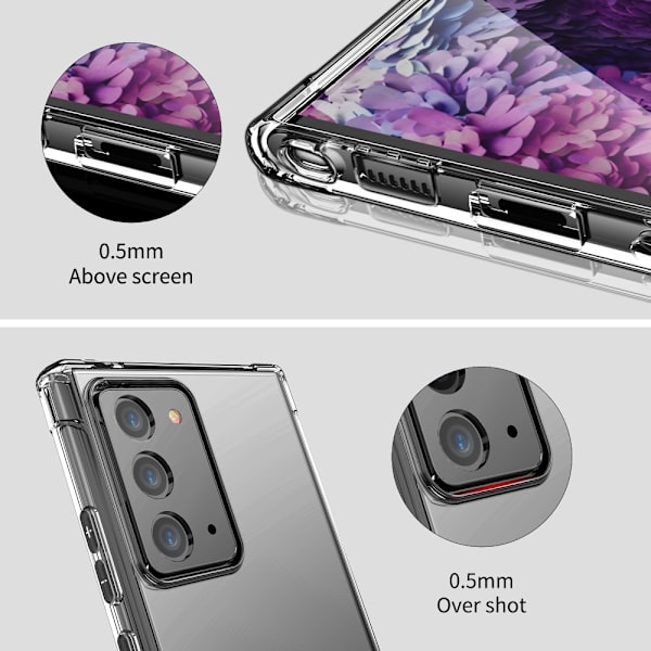 LEEU DESIGN Air TPU -kuori Galaxy Note 20 - läpinäkyvä