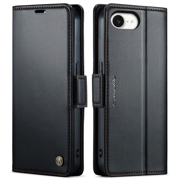 CaseMe Slim Plånboksfodral RFID-skydd iPhone 16e Svart