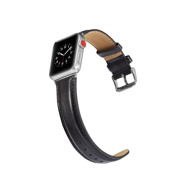 Premium Læderrem Apple Watch Series 10 46mm Sort