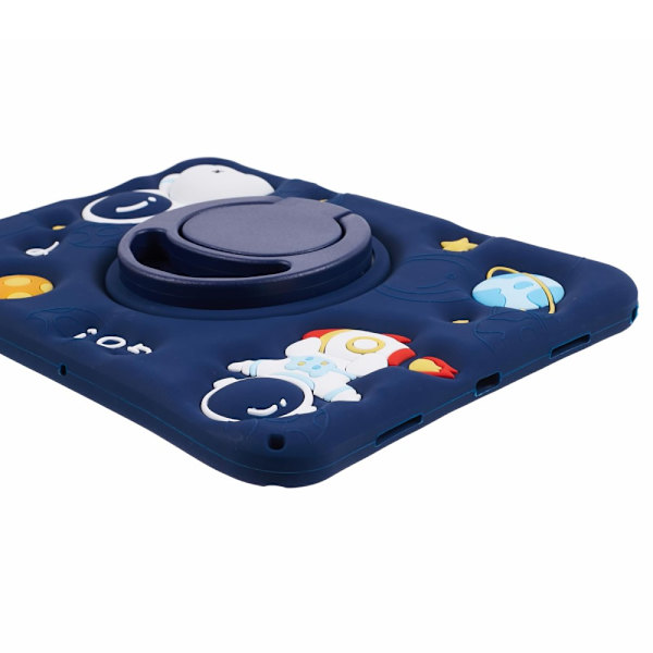 Samsung Galaxy Tab A8 -kotelo, astronautti, sininen, jalustalla