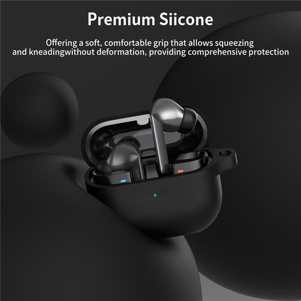 Silikonskal Med Karbinhake Samsung Galaxy Buds 3 Pro Svart