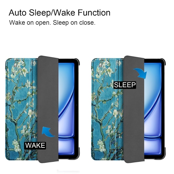 Apple iPad Air 11 7th Gen (2025) Fodral Tri-fold Körsbärsblommor
