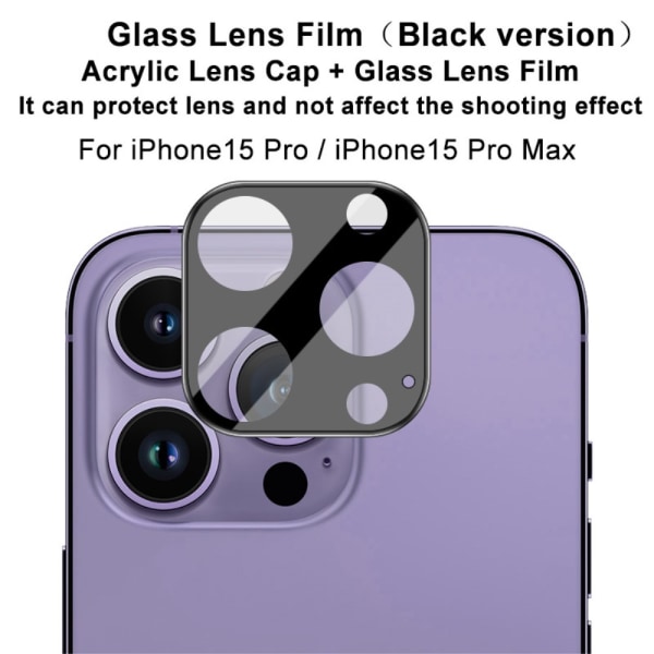 Imak Hærdet glas Lens Protector iPhone 15 Pro/iPhone 15 Pro Max Sort