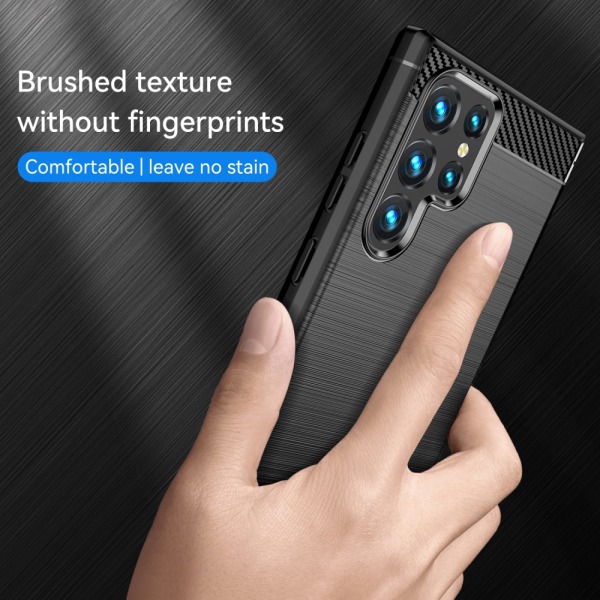 Carbon Stødsikkert TPU Etui Samsung Galaxy S23 Ultra Sort