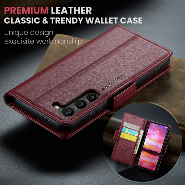 CaseMe Slim Wallet Case RFID-beskyttelse Samsung Galaxy S25 Rød