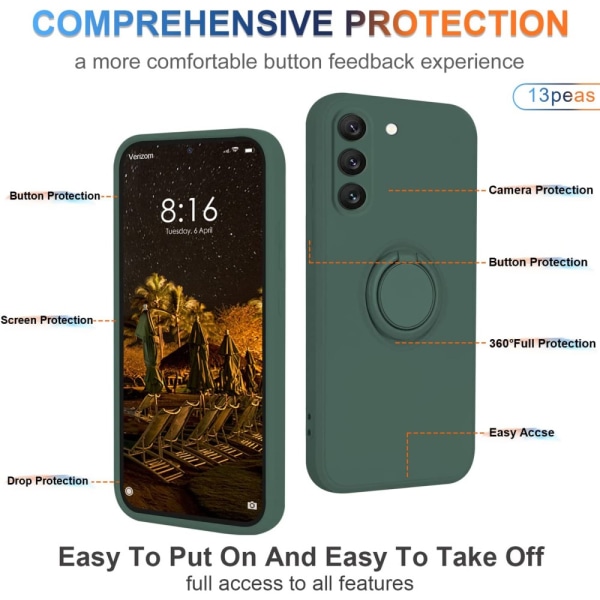 Samsung Galaxy S23 Cover med Ringholder Grøn