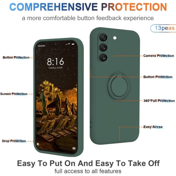 Samsung Galaxy S23 Skal Med Ringhållare Grön