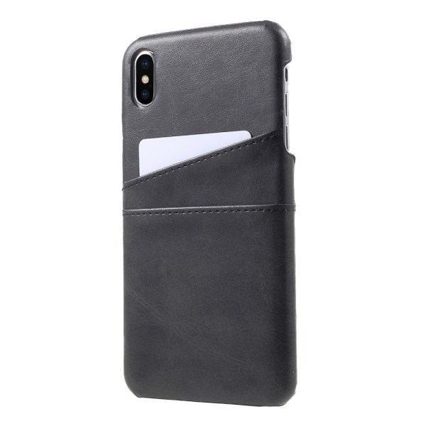 Læderskal med kortholder iPhone XS Max Sort