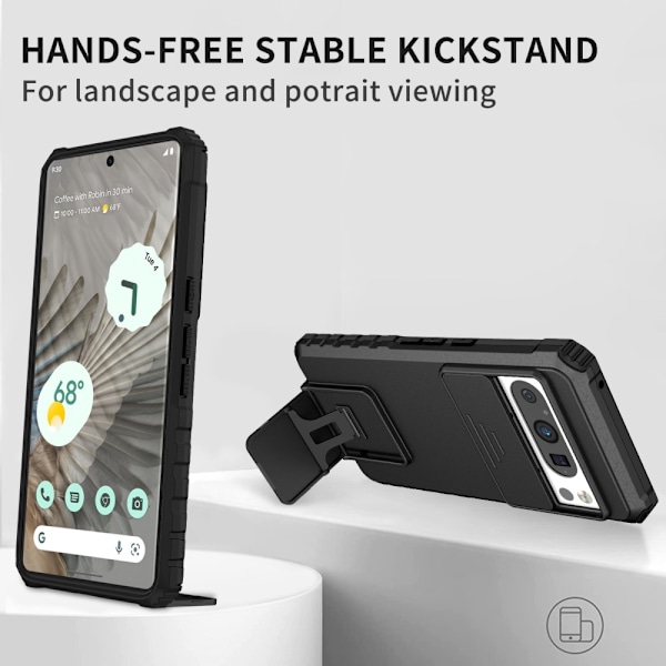 Kickstand Skal Google Pixel 8 Pro Kameraskydd Svart