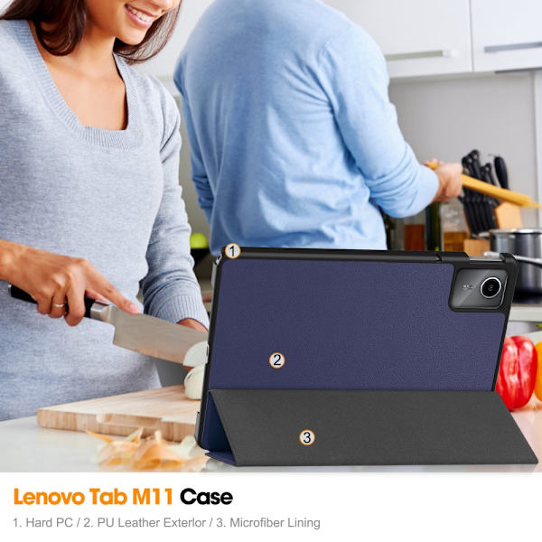 Lenovo Tab M11 Fodral Tri-fold Blå