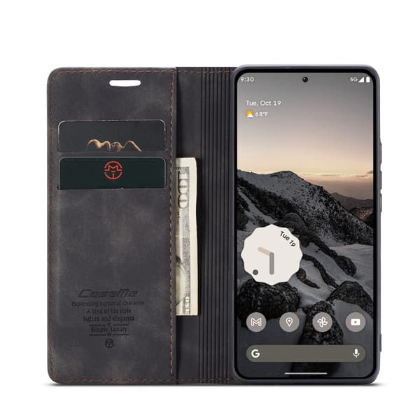 CaseMe Slim Plånboksfodral Google Pixel 9a Svart