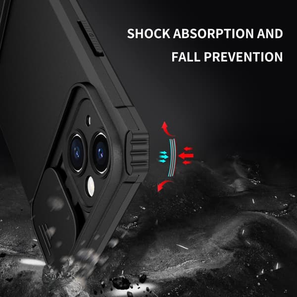Kickstand Skal iPhone 14 Plus Kameraskydd Svart