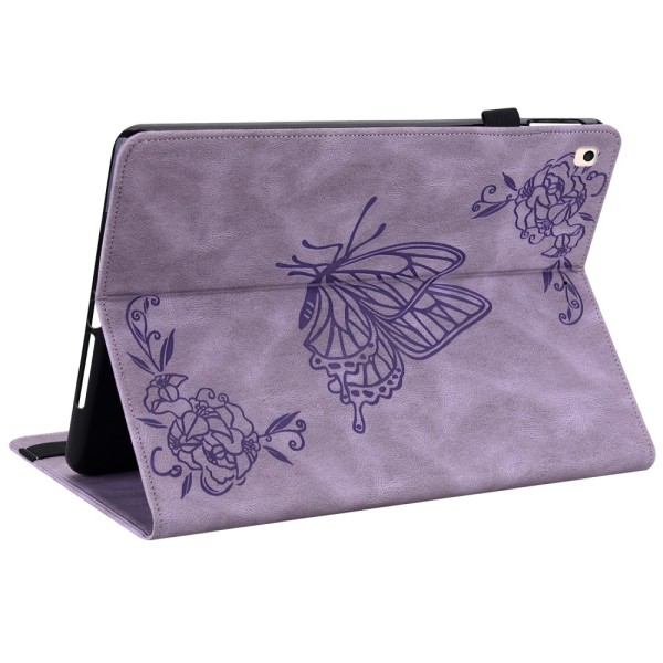 Nahkakotelo iPad 10.2 8th Gen (2020) Butterflies Purple