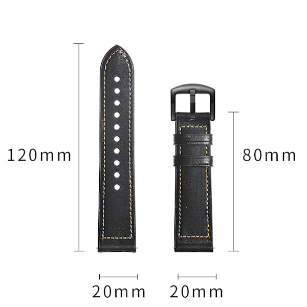Ægte læderrem til Samsung Galaxy Watch 7 44mm Sort