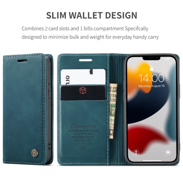 CaseMe Slim Wallet etui iPhone 13 Mini Blå