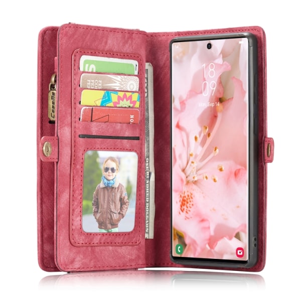 CaseMe Multi-Slot 2 i 1 Wallet Case Galaxy S22 Ultra Red