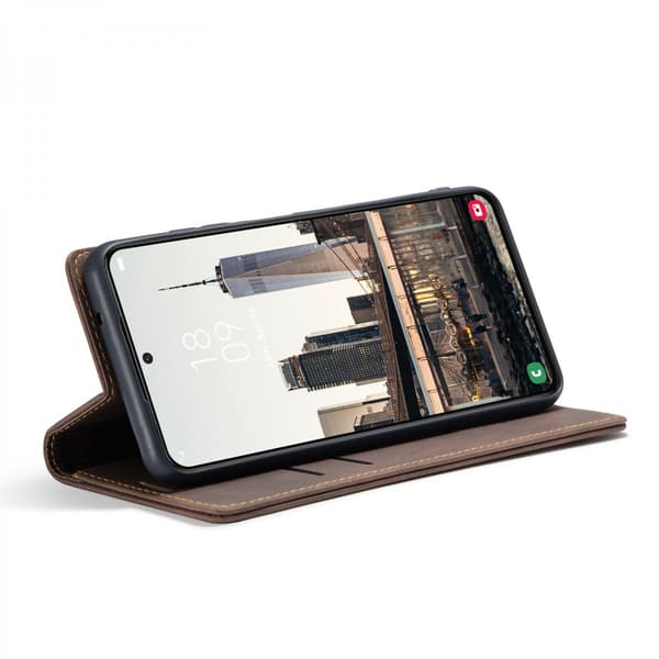 CaseMe Slim Plånboksfodral Samsung Galaxy S22 Plus Brun