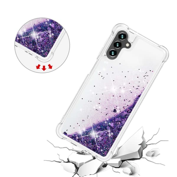 Glitter Bling TPU Skal Samsung Galaxy A13 Lila