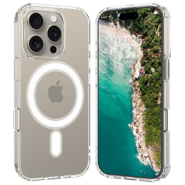 MagSafe-kuori iPhone 16 Pro Maxille, läpinäkyvä