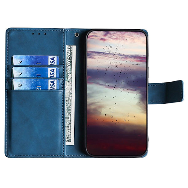 iPhone 14 Plus Etui Krokodillemønster Blå
