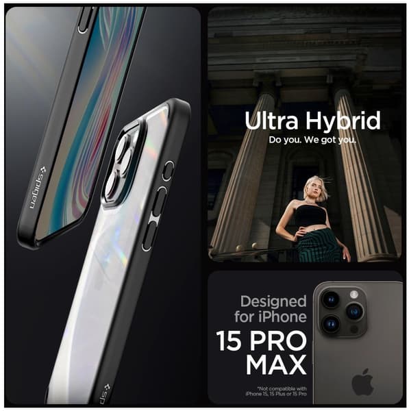 Spigen iPhone 15 Pro Max Case Ultra Hybrid Matte Black