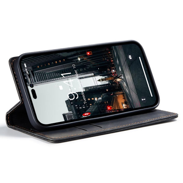 CaseMe Slim Pungetui iPhone 14 Pro Sort
