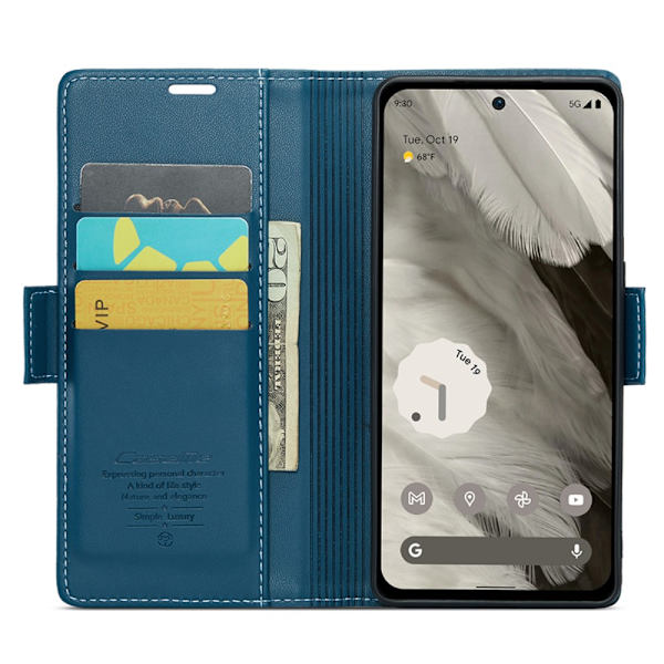 CaseMe Slim Plånboksfodral RFID-skydd Google Pixel 8 Blå