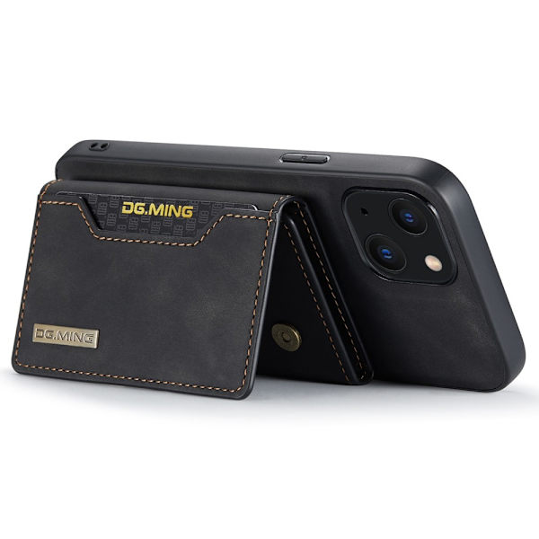 DG.MING 2 i 1 magnetisk kortplatsfodral iPhone 14 Svart