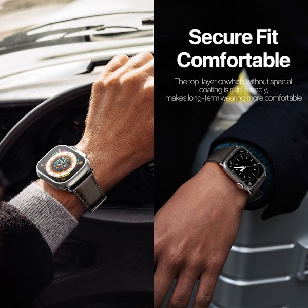 Dux Ducis Læderarmbånd Apple Watch 41mm Series 9 Sort