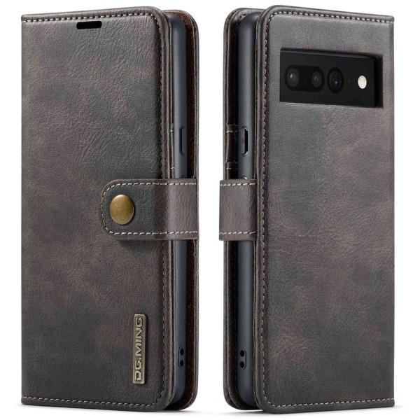 DG.MING 2-in-1 Magnet Wallet Google Pixel 7 Pro Brown