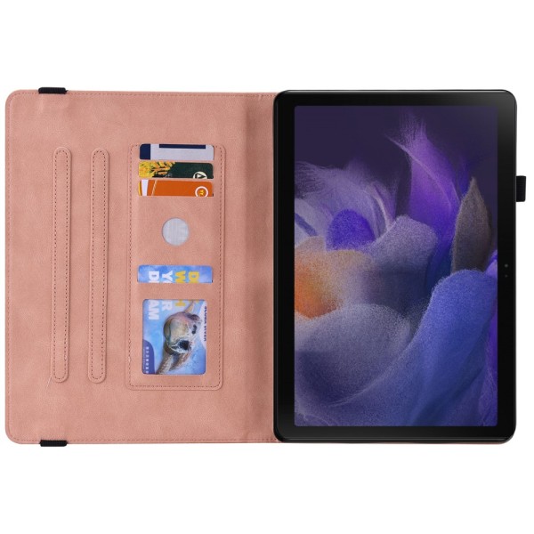 Läderfodral Samsung Galaxy Tab A9 Plus Fjärilar Rosa