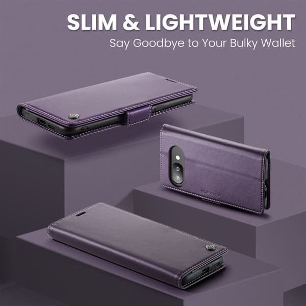 CaseMe Slim Plånboksfodral RFID-skydd Google Pixel 9a Lila