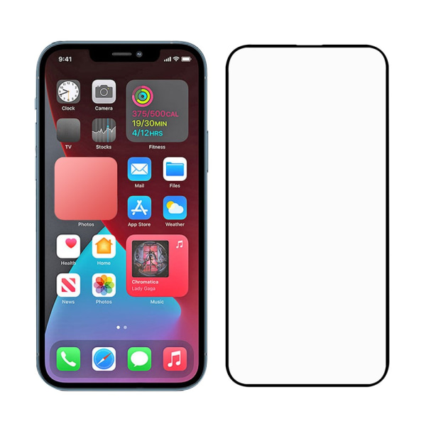Hærdet glas skærmbeskytter til iPhone 13 Pro Max - Sort