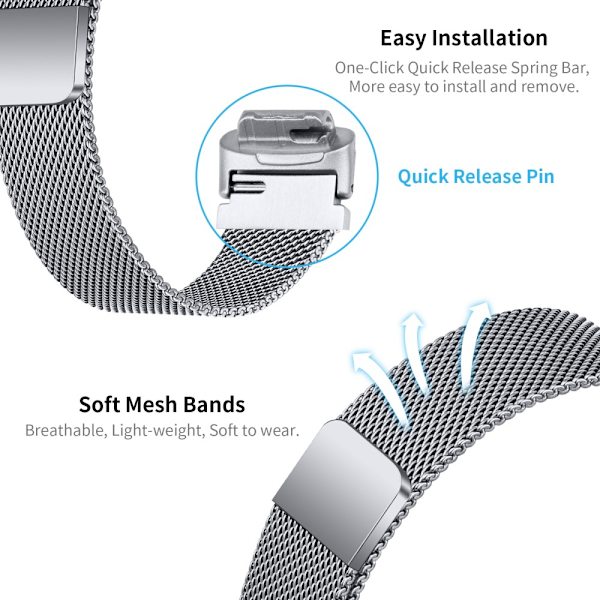 Milanese Loop Armband Fitbit Inspire 3 Silver