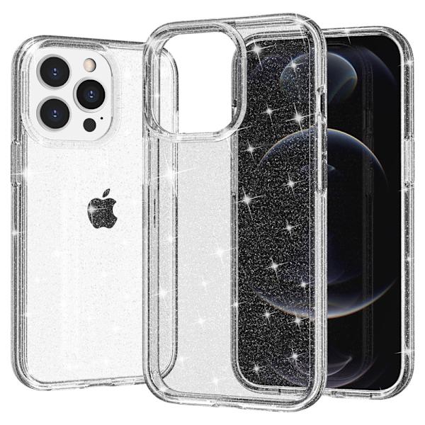 iPhone 15 Pro Max -kuori, läpinäkyvä glitter
