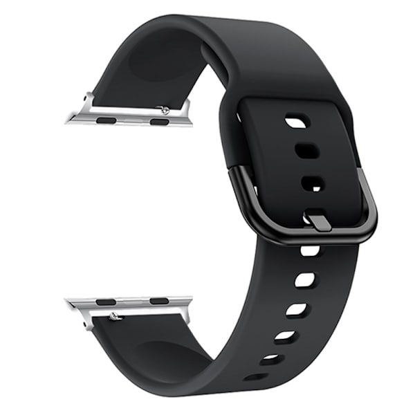 Blødt Silikonarmbånd til Apple Watch 42/44/45/49 mm Sort