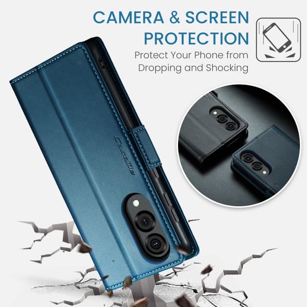 CaseMe Slim Plånboksfodral RFID-skydd Samsung Galaxy S25 Edge Bl