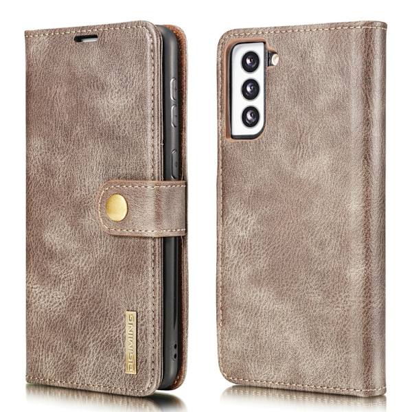 DG.MING 2-in-1 Magnet Plånbok Samsung Galaxy S21 Plus Ruskea