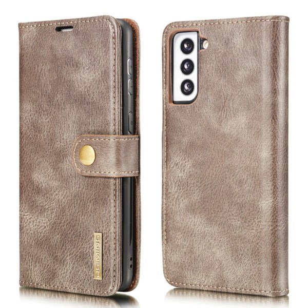 DG.MING 2-in-1 Magnet Wallet Samsung Galaxy S21 Plus Brown